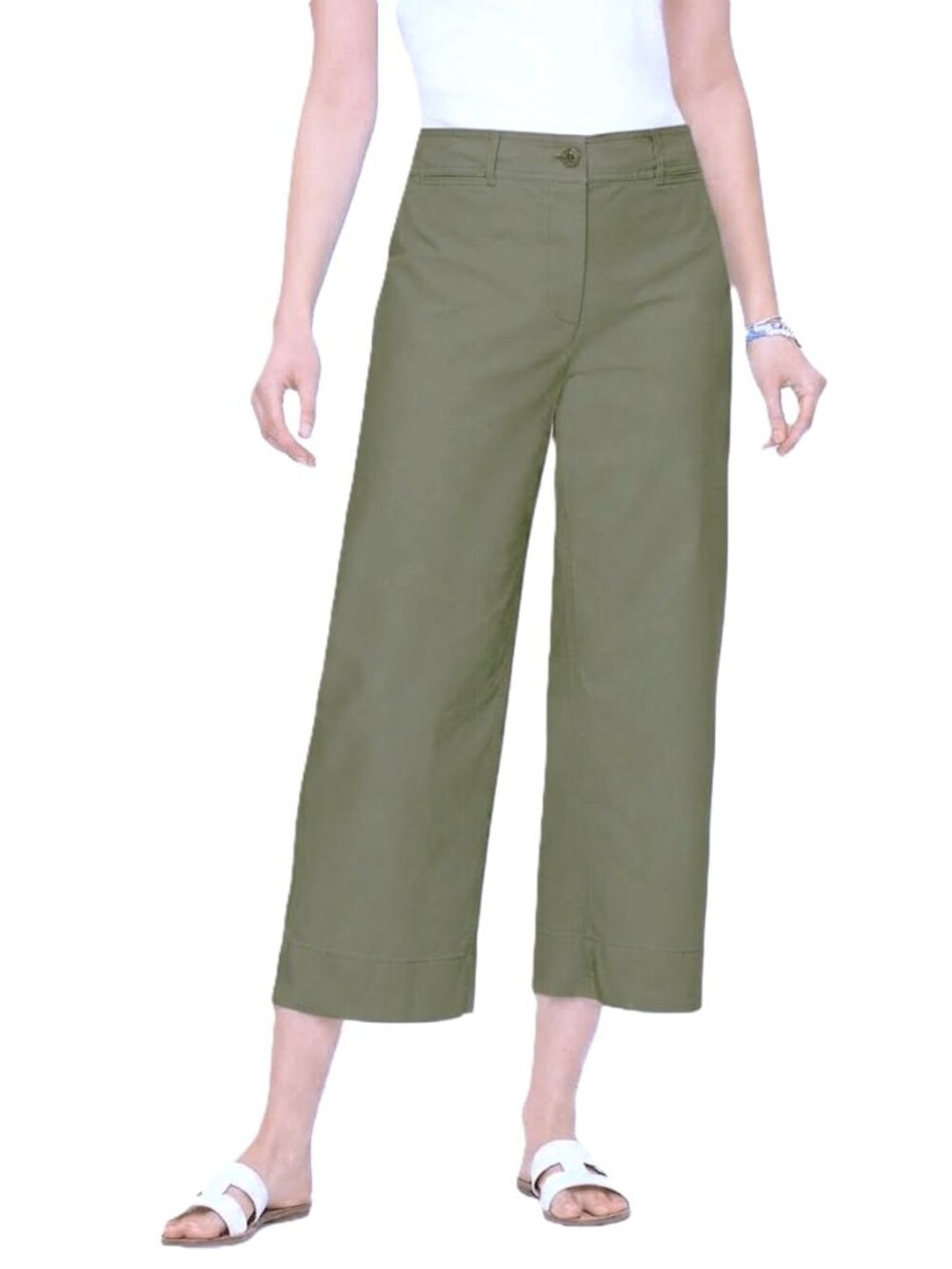 TALBOTS Wide Leg Crop Chino Pants. Plus Size 20W
